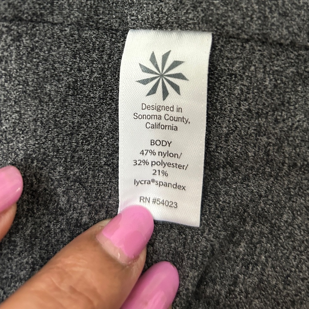 Athleta Active Pants Womens Gray‎ Heather Capri Leggings Athletic Workout, Sze L - Picture 12 of 14